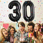 40 Inch Black 30 Number Balloons, Jumbo Foil Balloons For 30Th Birthday Party Decorations Supplies / 30Th Anniversary Event