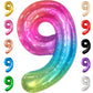 KatchOn, Rainbow Number 9 Balloon - 40 Inch | Foil 9 Birthday Balloon for 9th Birthday Decorations | Number Balloons for Anniver