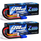 Zeee 4S Lipo Battery 6200mAh 14.8V 80C Hard Case Battery with EC5 Connector for Car Truck Tank RC Buggy Truggy Racing Hobby(2 Pa