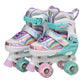 Skate Gear Rainbow Adjustable Light Up Inline/Quad Roller Skates For Girls And Boys (Pink - Quad, Medium)