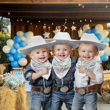 Septcity Toddler Cowboy Hat And Bandana For Age 2-5 (White)