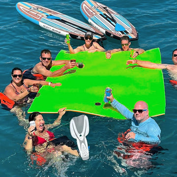 Yaciente 12' Lily Pad Floating Mat, Tear-Resistant Floating Water Mat For Lake, Pool, Beach, Ocean, Suitable For Multiple Users