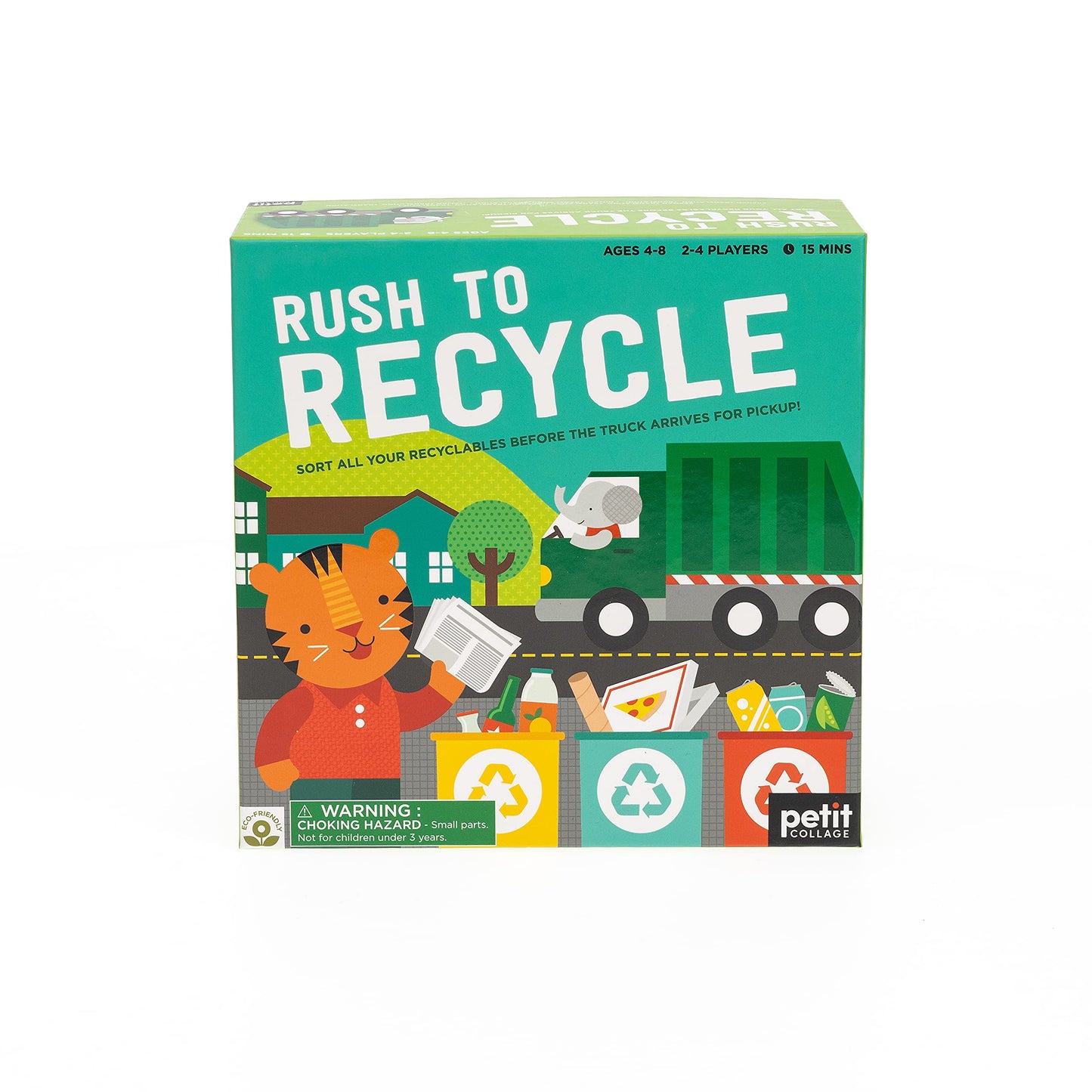 Petit Collage: Rush To Recycle | Teach Kids About Recycling| Sort All The Recyclibles Before The Truck Comes | Made With Recycled Card And Vegetable Inks