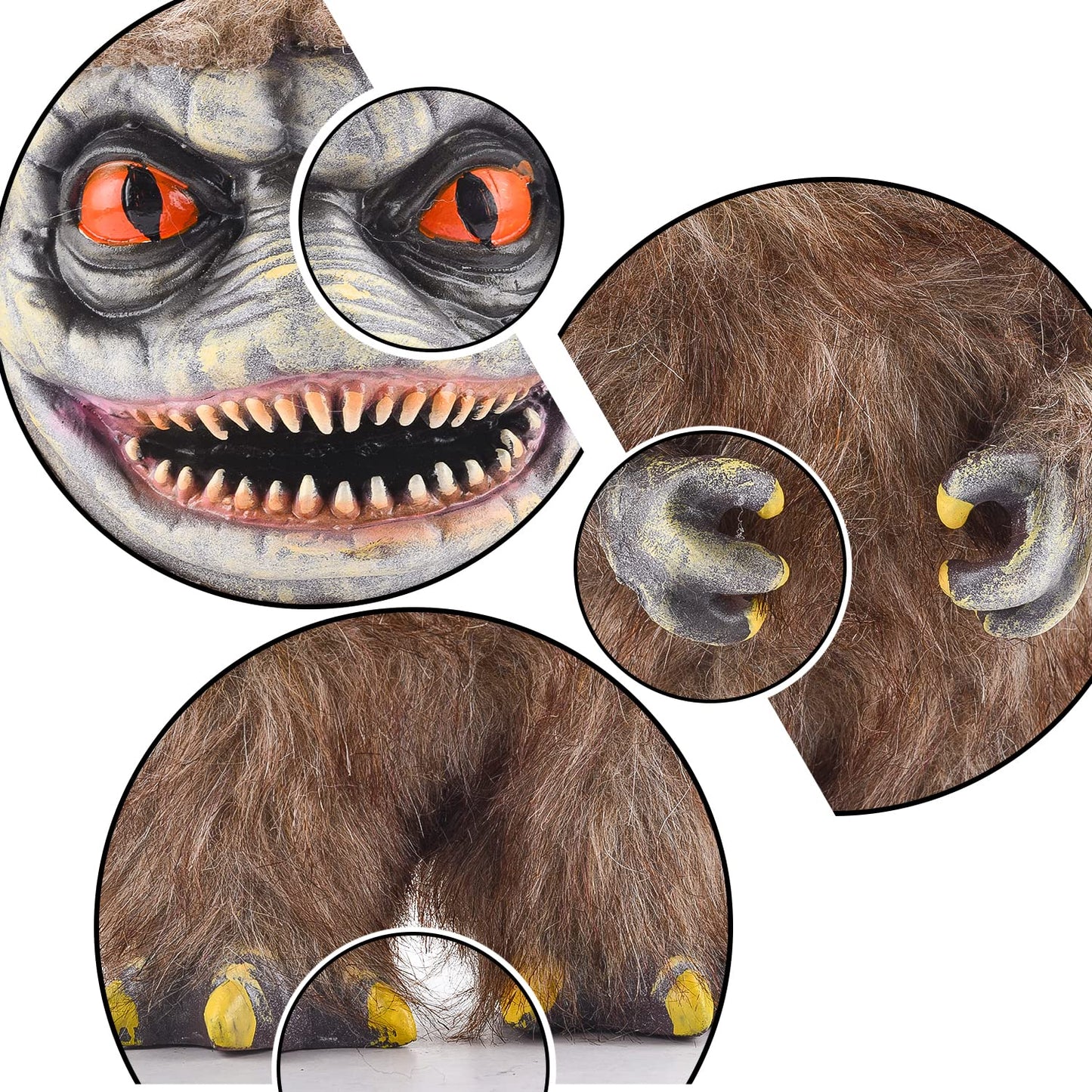 Abitoncc Alien Monster Prop Doll - Creepy Brown Plush Toy, 1" Resin Model, Perfect for Halloween & Collectors
