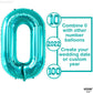 Katchon, Huge Tiffany Blue 0 Balloons - 40 Inch, Turquoise Balloons | Tiffany Blue 0 Number Balloons | Mermaid Birthday Decorations, Aqua Decorations | Turquoise Zero Balloon | Ocean Theme, Teal Party