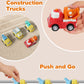 Construction Car Carrier Toys Set for 3 4 5 6 Years Old Toddlers Boys & Girls Gift, 4 Small Cartoon Cute Cars Trucks Crane Mixer