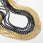Artlunar 24 PCS Bead Necklace, 33'' Gold Black New Years Eve Bead Party Favors, Festival Parade Throw Accessories For Festival E