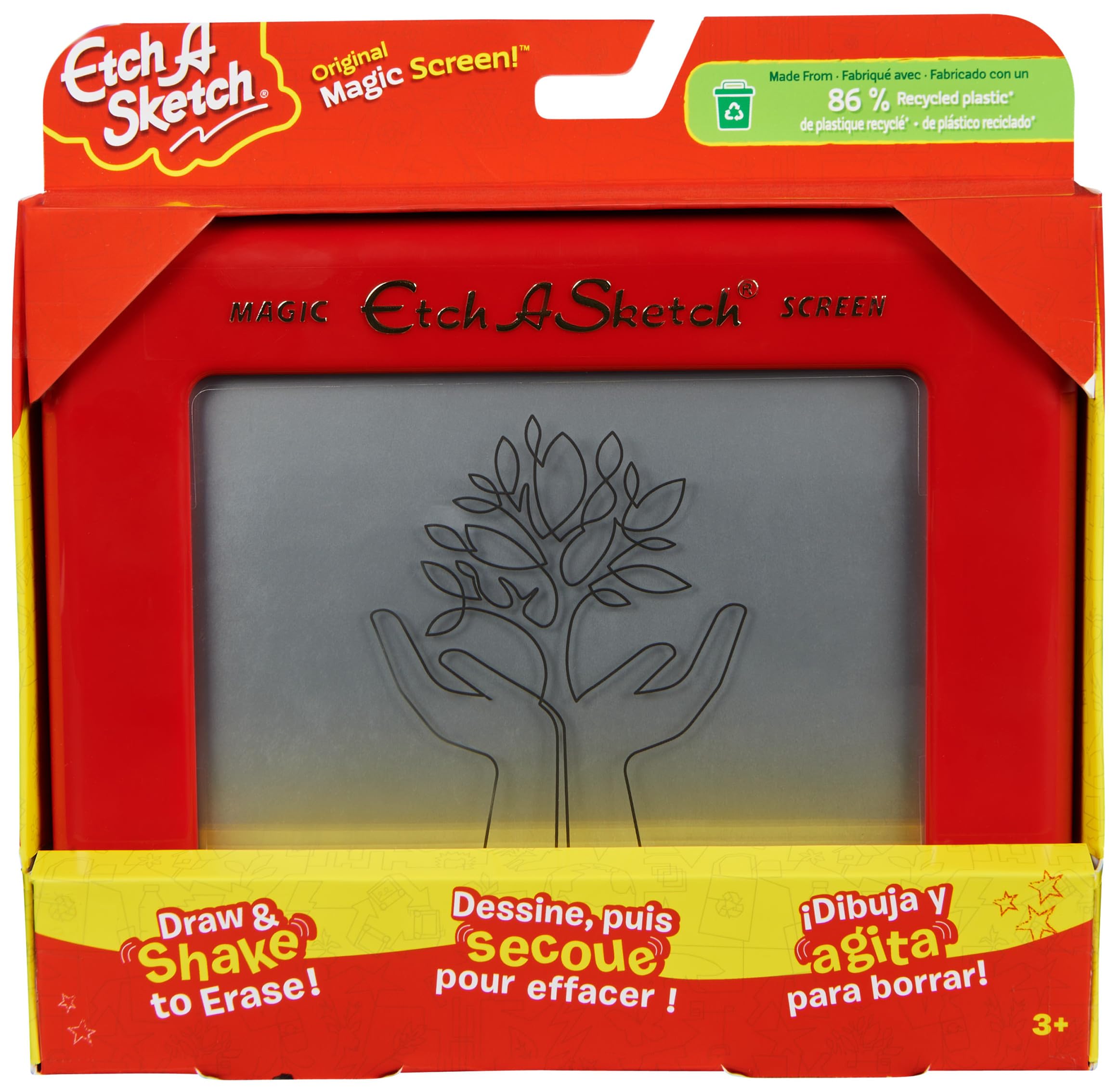Etch A Sketch Original Magic Screen Toy - Medium Size, Red, 86% Recycl ...