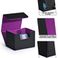 Zlca Card Deck Box For Trading Cards, Mtg Commander Deck Box Holds 120+ Single Sleeved Cards, Leather Magnetic Card Storage Box Fits For Tcg Ccg Magic Cards (Black& Purple)