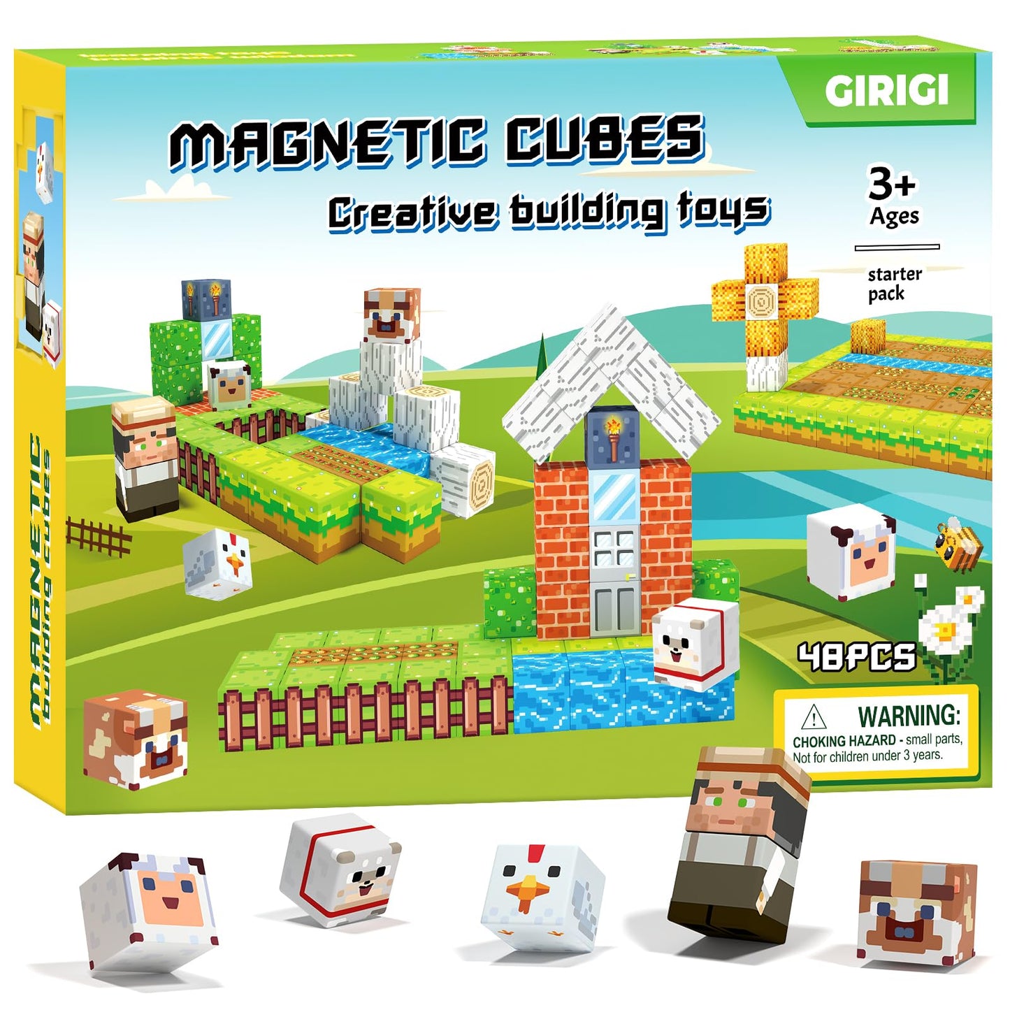Magnetic Blocks, Magnetic Building Blocks For Kids Toys, Creative Preschool Sensory Autism Magnet Toys For Ages 3-5 5-7 8-13,Christmas Birthday For 3+ Years Old Girls & Boys