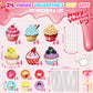 Valentines Day Gifts For Kids Classroom School, 24 Pack Cupcake Themed Slime Valentines Day Cards For Girls Boys, Party Favors,