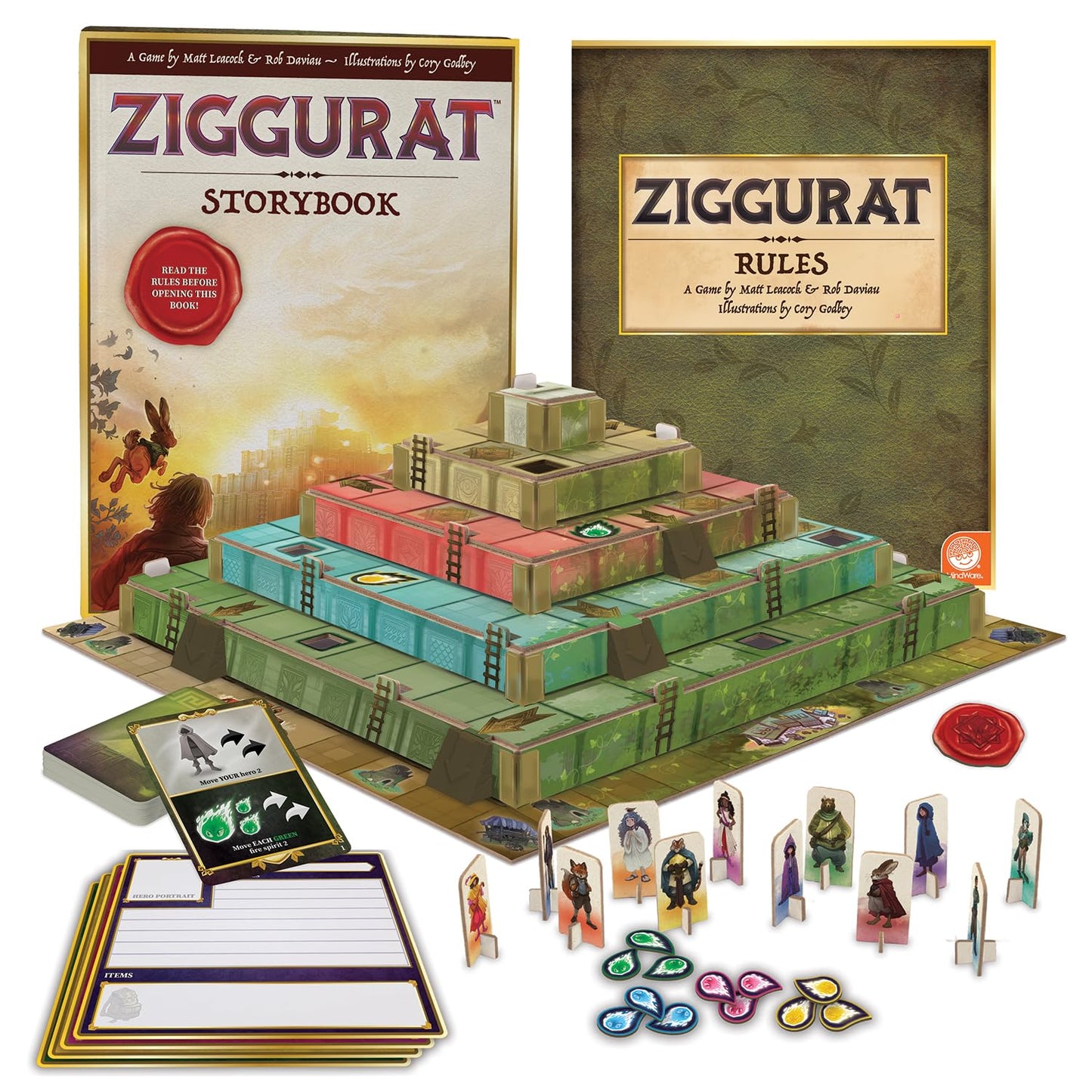 Mindware Ziggurat Cooperative Family Legacy Adventure Game By Matt Leacock & Rob Daviau, Illustrated By Cory Godbey For Ages 8+