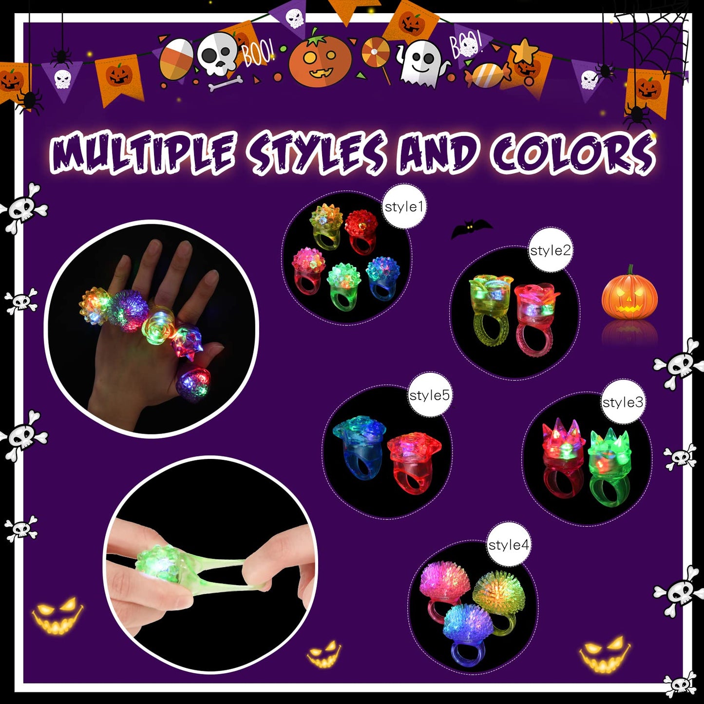 Leyndo 300 Pack Colorful Led Light Up Rings End Of Year Graduation Gifts For Student Glow In The Dark Rings Dj Party Favors Flas