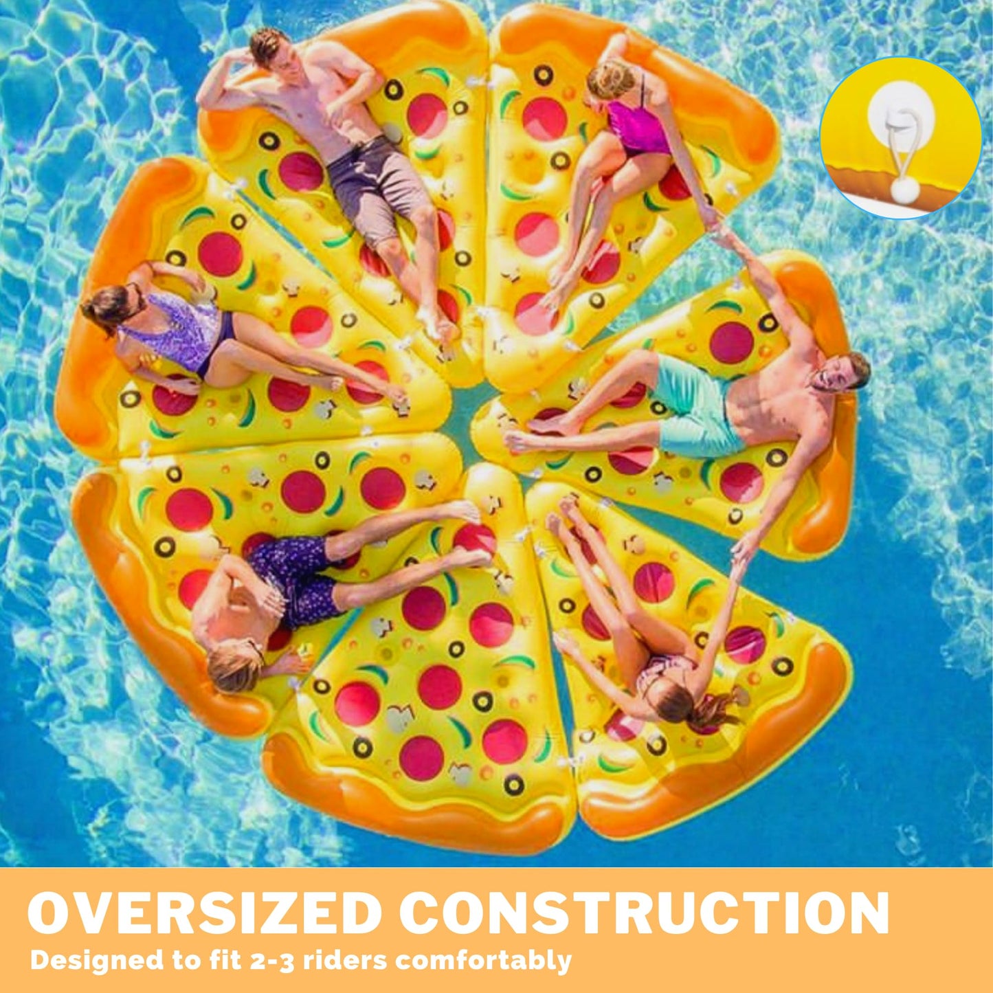 Swimline Inflatable Pizza Slice Pool Float, Multicolor