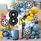 Race Car Birthday Balloons Decorations, 40 Inch Racetrack Black Number 8 Balloon, Large Mylar Black 8 Balloon For 8St Birthday R