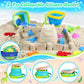 Beach Toys, 36Pcs Dinosaur Sand Toys for Kids Toddlers, Sandbox Toys with 2 Truck, Collapsible Beach Bucket, Mesh Bag, Sand Mold