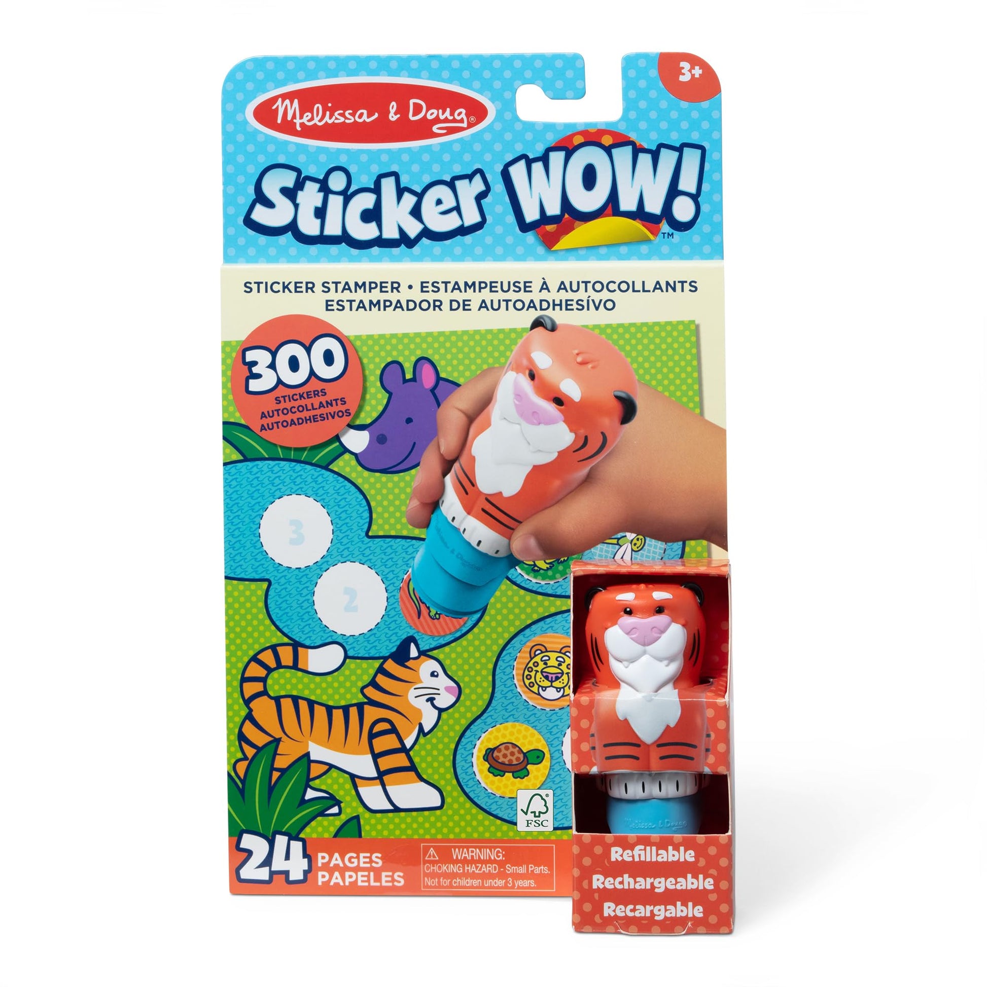 Melissa & Doug Sticker Wow! 24-Page Activity Pad and Sticker Stamper, 300 Stickers, Arts and Crafts Fidget Toy Collectible Chara
