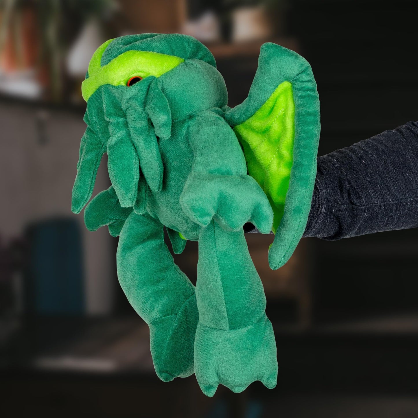 Toy Vault Cthulhu Hand Puppet, Plush Stuffed H.P. Lovecraft Cthulhu Figure with Tentacles