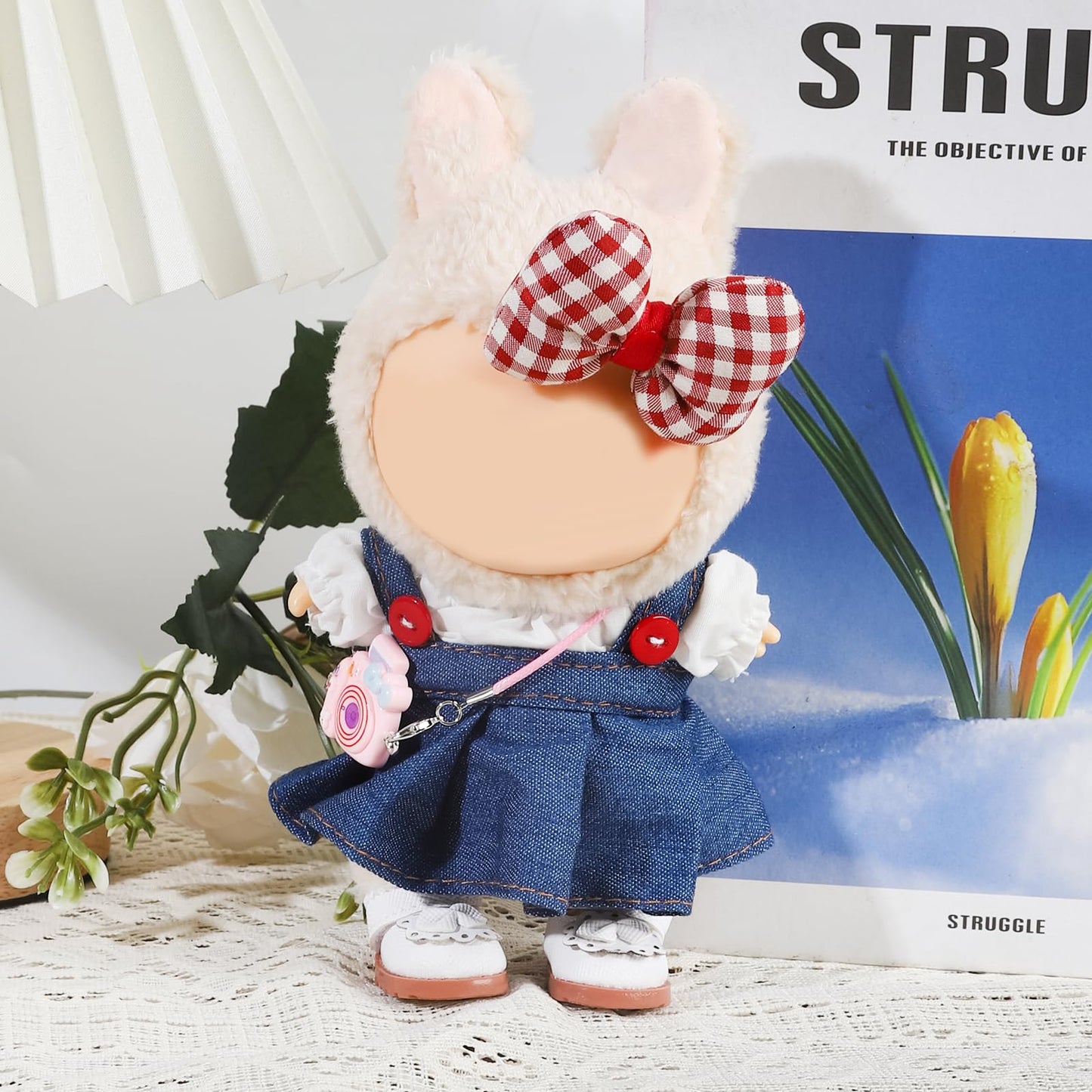 RDJOIMBX 17cm Doll Clothes Set - Denim Skirt  Donut  Headwear & Shoes  Cute Outfit Accessories for 6.7inch Fashion Dolls(Style 10)