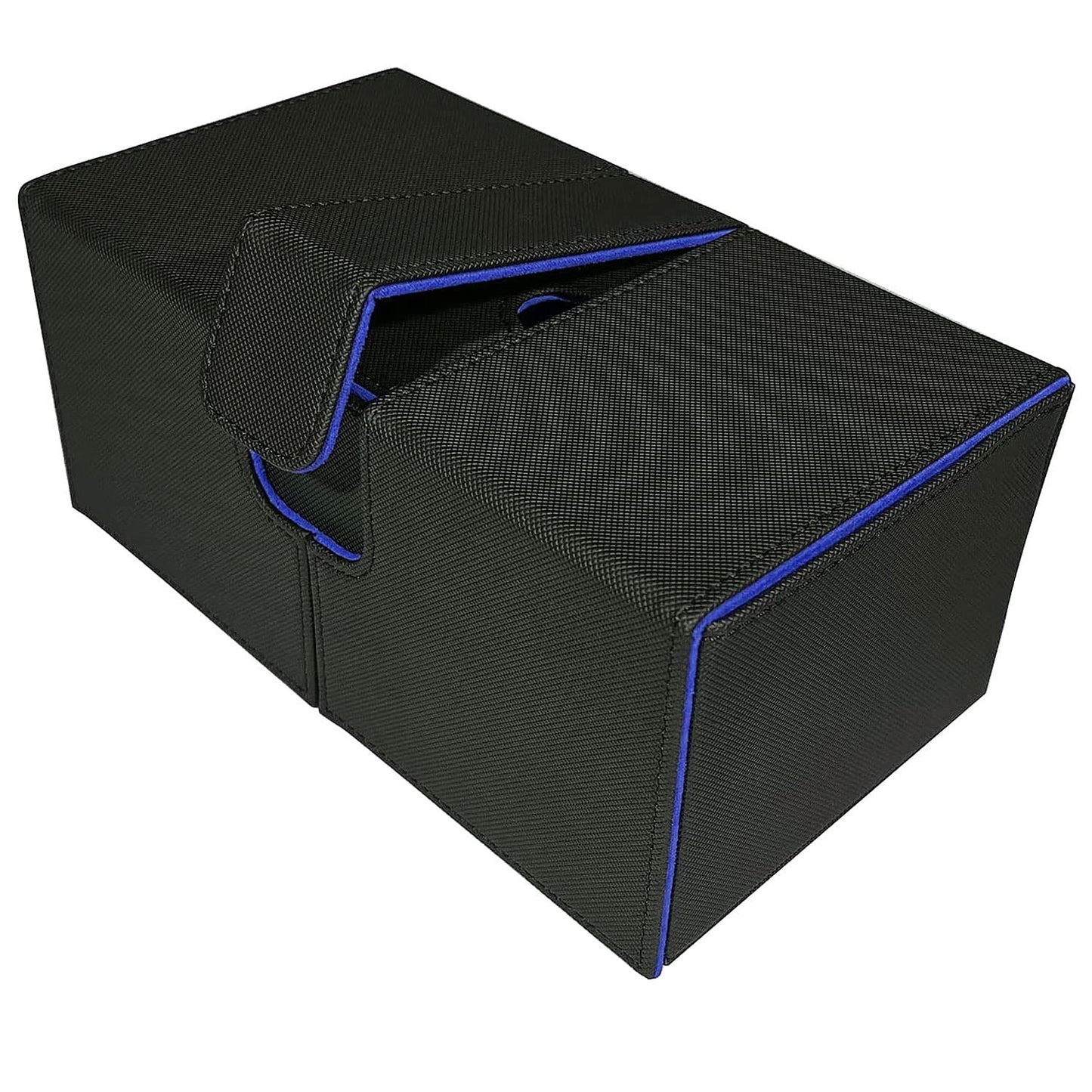 Scimi X-Large Commander Premium Double Deck Box For 200+ Sleeved Cards Protwin Flipdeckcase With 3 Tray Fits Mtg/Tcg/Ccg/Yugioh(Black/Blue)