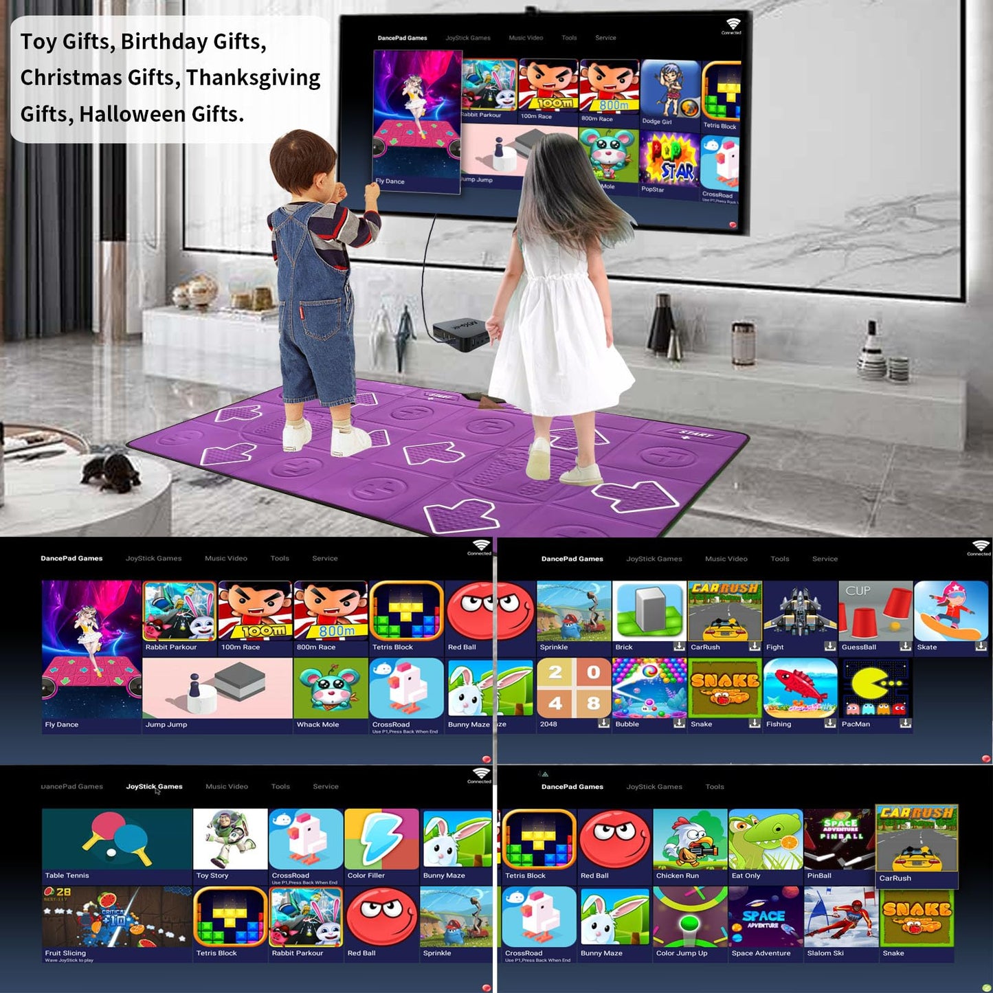 Yrprsodf Dance Mat For Kids And Adults, Double User Wireless Dance Pad Game For Tv, Exercise Dancing Mat For Family Games,Gifts