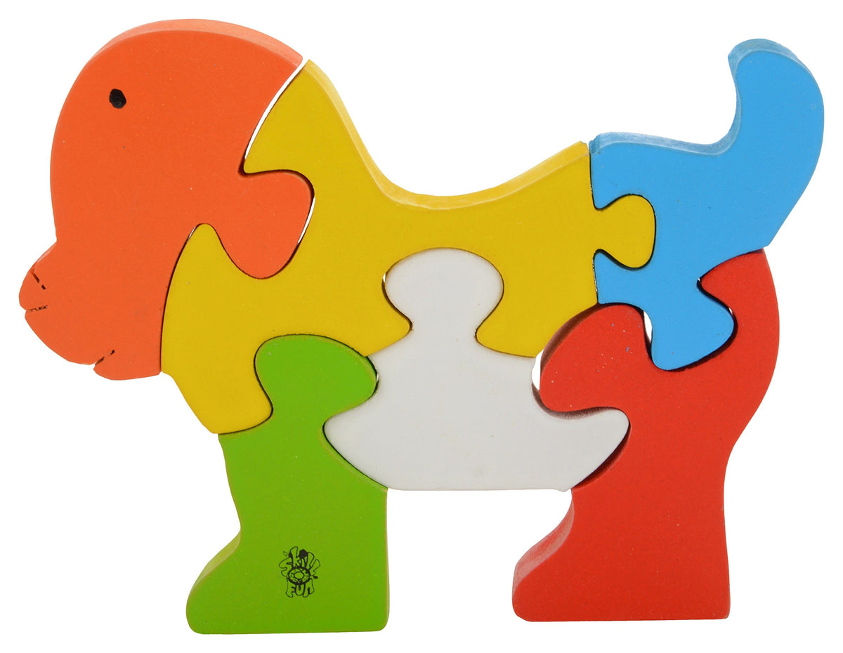 Skillofun Wooden Take Apart Puzzle Doggie, Multi Color