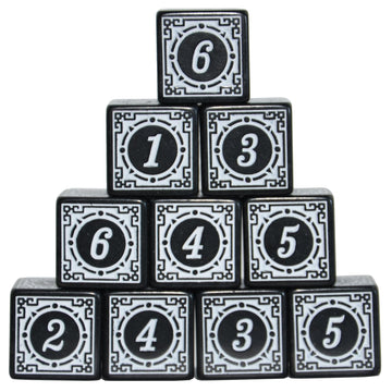 SmartDealsPro 10-Pack D6 Six Sides 16mm Dice Die for DND MTG PRG Wow Table Game Math Teaching (White Letter)