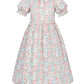 Fccam Colonial Costume Girls With Mob Cap Floral Pioneer Prairie Dress 1800S American Costume Pink Xl Age Over 4 Years Old