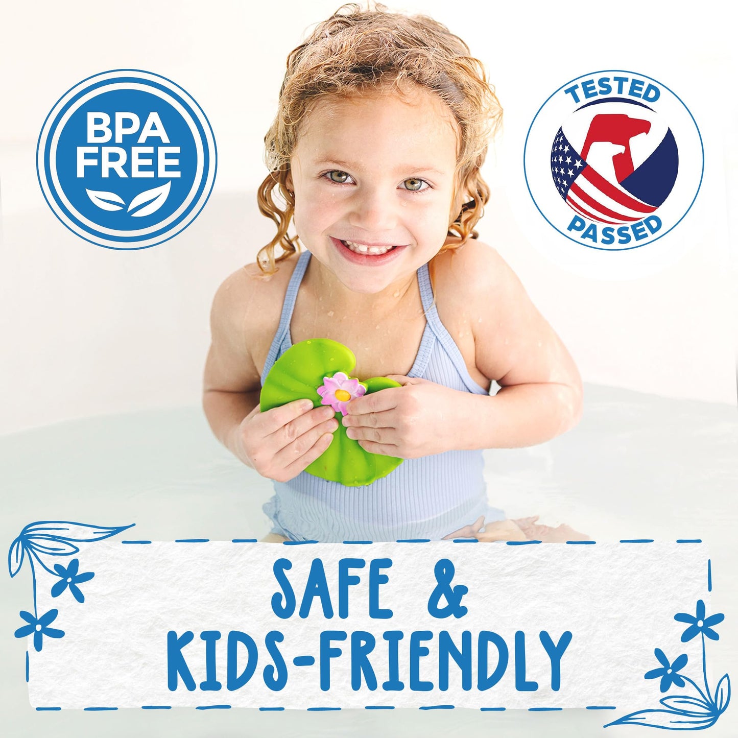 Splashez Mold Free Bath Toys For Kids & Toddlers | No Hole Baby Bath Toys | No Mold Floating Flowers For Bathtub Water Pool Show