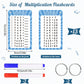 13 Pcs Multiplication Flashcards 0-12, Times Table Flash Cards With 2 Dry Erase Markers 2 Rings Multiplication Chart Math Flashc