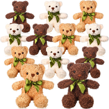 Hydren 12 Pack Bear Stuffed Animals Bulk 10 Inch Small Bear For Baby Shower Plush Bears With Bow Tie For Valentine'S Day Wedding