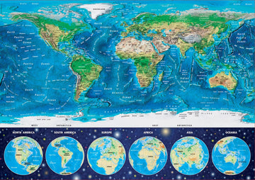Educa Children'S 1000 Neon World Map Puzzle