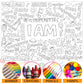 Naozinebi Positive Affirmations Coloring Poster For Kids Giant Coloring Poster Large Positive Coloring Tablecloth Jumbo Coloring