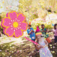 Aoriher Daisy Flower Piñata Set - Pink, Paper, Includes Blindfold & Bat, Perfect for Birthday, Baby Shower, Gender Reveal, Wedding