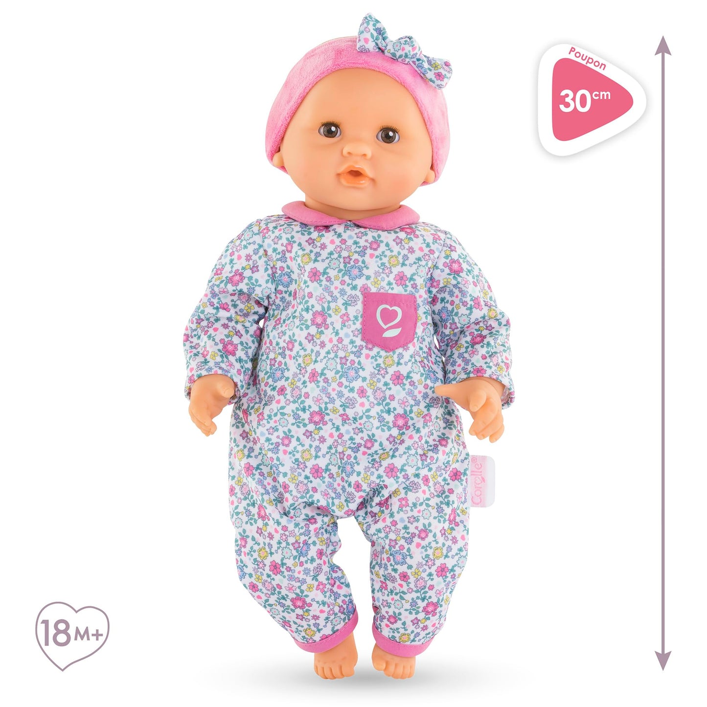 Corolle B  b   Calin Capucine Baby Doll - 12'' Soft-Body with Sleeping Eyes That Open and Close, Vanilla-Scented - Mon Premier P