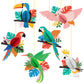 6 Pieces Tropical Birds Honeycomb Paper Cutouts Hanging Parrot Hawaiian Luau Tropical Party Decorations for Summer Beach Jungle 