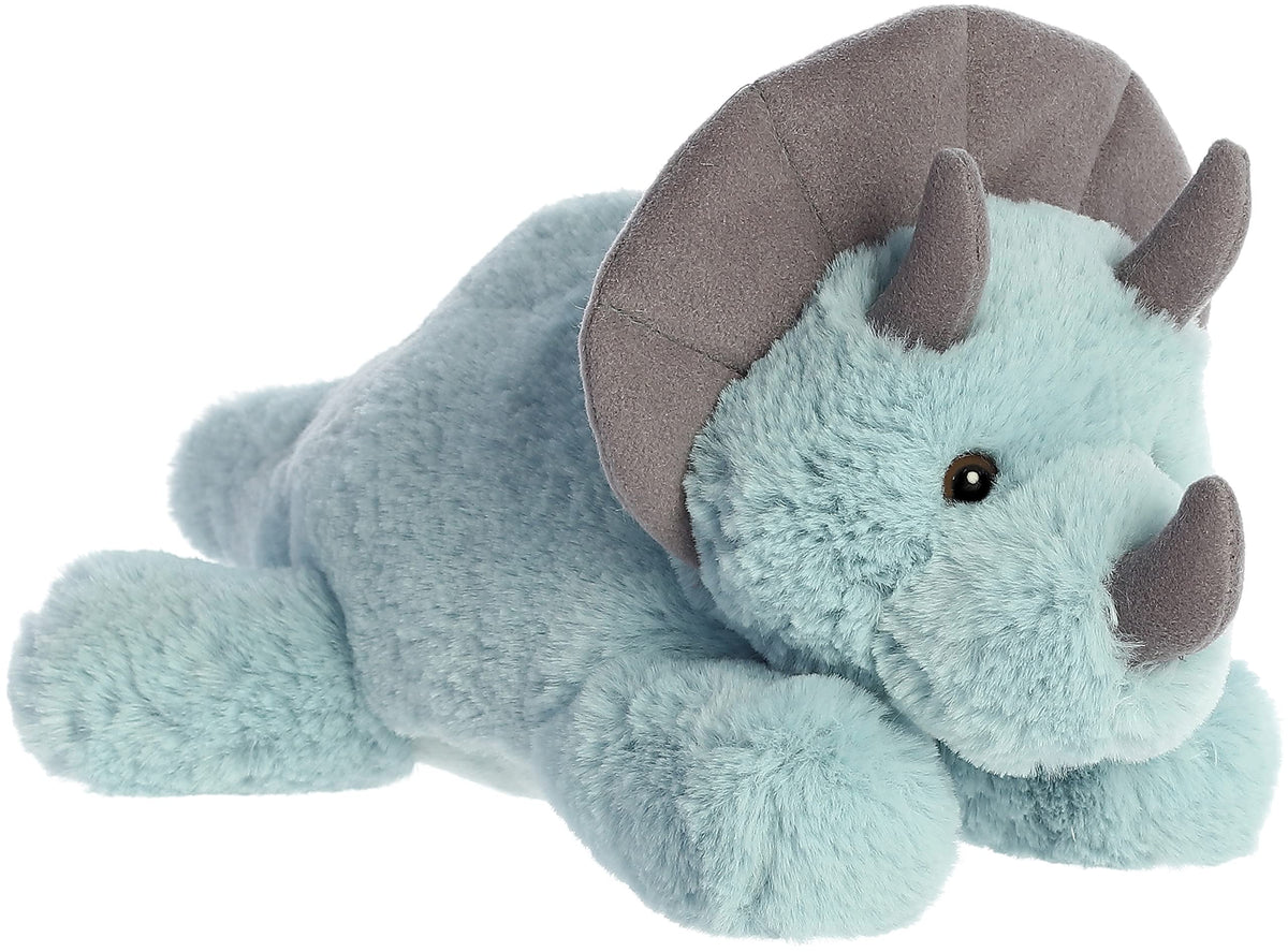 Aurora Adorable Flopsie Triceratops Stuffed Animal  Playful Ease  Timeless Companions  Blue 12 Inches