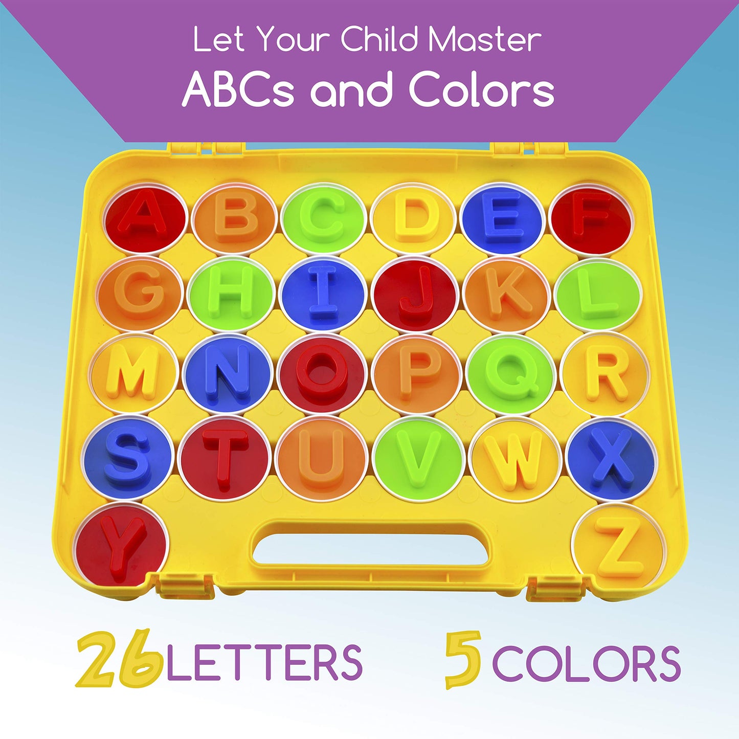 Play Brainy Montessori Alphabet Matching Eggs, 26 Pc. ABC Letter Set, Educational Early Learning Toys and Shape Recognition Sort