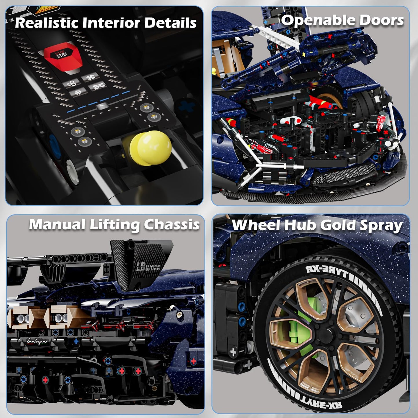 Lamb AVENTTAOR Super Car Building Toys - 1:8 Model Building Blocks Challenging Race Car Sets Toy Gifts Compatible With Lego Tech