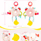 Jollybaby Baby Pull Vibration Toy - Tummy Time Sensory Hanging Toys for Car Seat  Stroller  Crib & Play Gym  with Babies Rattles & Teether  Air Travel Toys for Toddlers Gift - Donut
