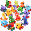 JOYIN Animal Cartoon Cars, Soft Rubber Toy Car Set, Mini Vehicles, Bath Toy Car for Toddlers, Gift for Boys and Girls Christmas