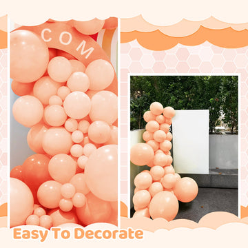 200 Pieces Pastel Orange Balloons Peach Balloons Garland Arch Kit Light Orange Balloons Different Sizes For Birthday Baby Shower