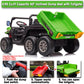 Sopbost 2 Seater 24V Kids Ride On Truck With Electric Dump Bed, Extra Shovel, 4Wd Battery Powered Ride On Toy Car With Remote Control, Music Play, Eva Tires Wheels, Green