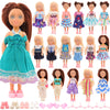 Miunana 12 PCS Girl Doll Clothes Outfits & Shoes for 4-6 Inch Chelsea Dolls - Multicolor Dress, Top & Pants Set