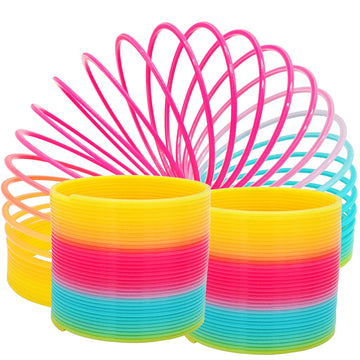 The Dreidel Company Plastic Multicolor Coil Spring, Goody Bag Fillers, Party Favor For Kids, 3' Inches (80Mm) (2-Pack)