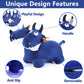 iPlay, iLearn Bouncy Pals Plush Blue Hopping Horse & Inflatable Dragon - Large, Indoor/Outdoor Toys for Toddlers 18-24 Months