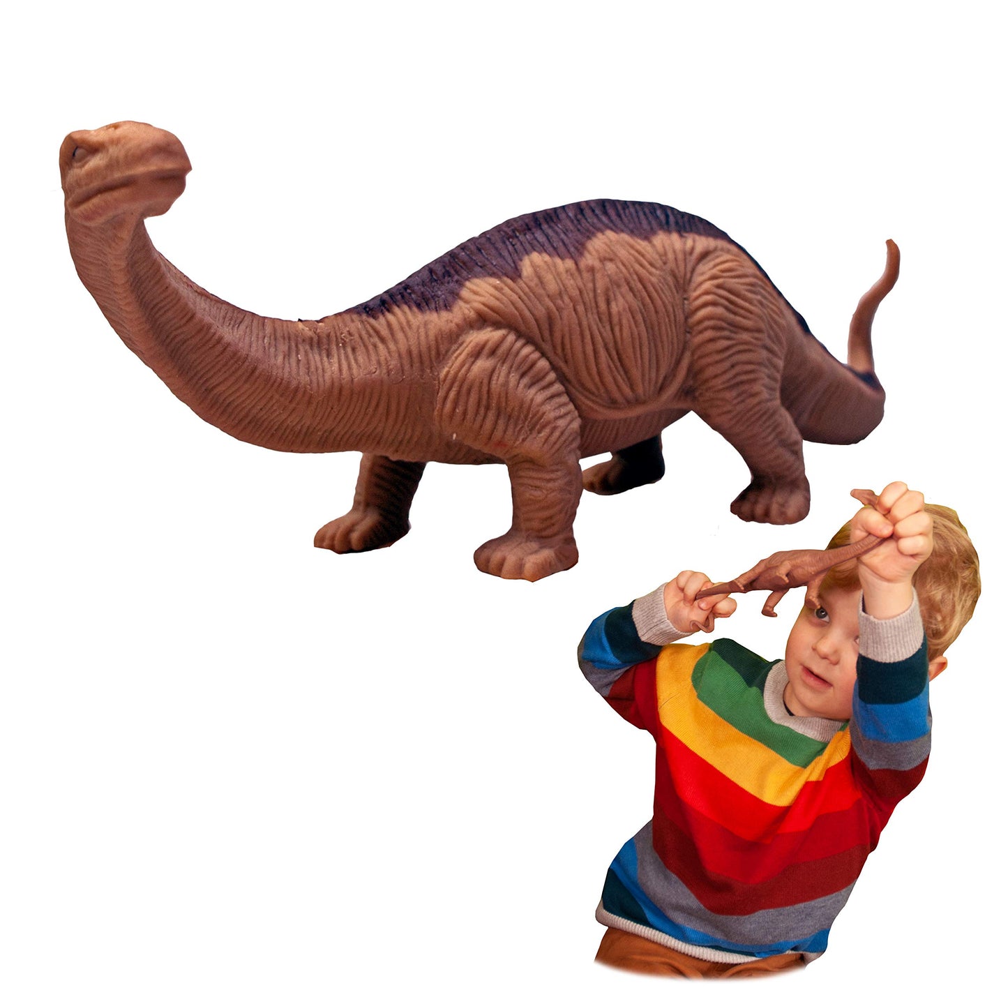 Rep Pals - Brontosaurus, Stretchy Toy From Deluxebase. Super Stretchy Animal Replicas That Feel Real, Great For Kids