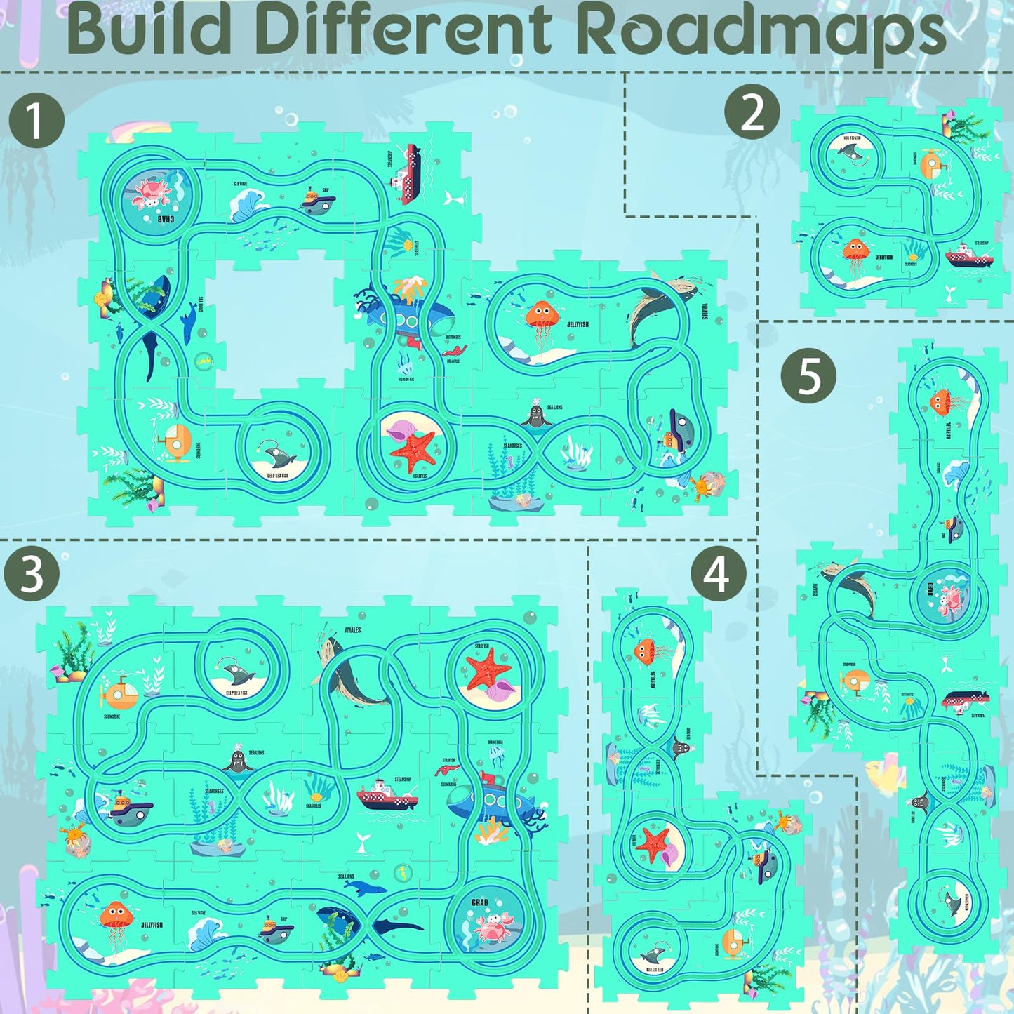 Puzzles And Track Combo, Kids Puzzle Rail Car Play Set, Educational Toys For 3 4 5 6 Year Old Boys Girls, Toddler Montessori Toy