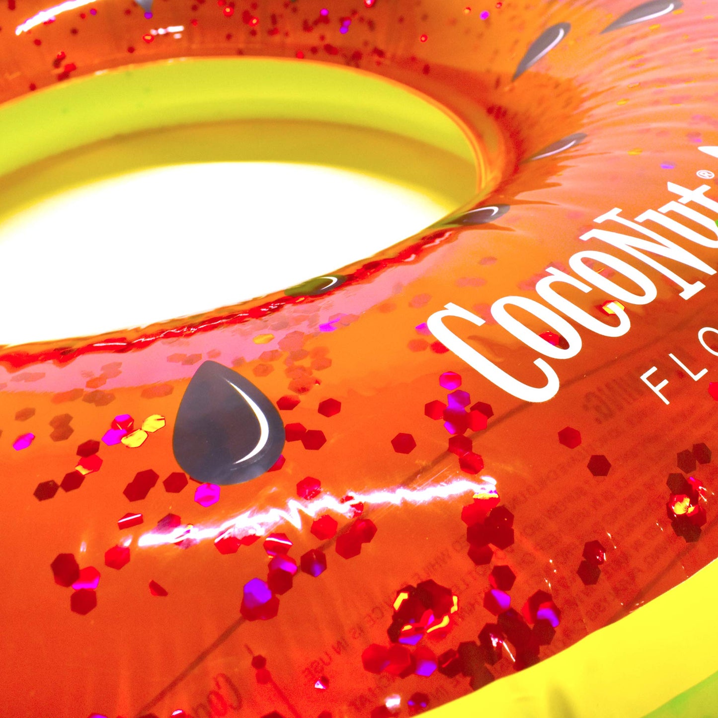 CocoNut Float Juicy Watermelon Glitter Pool Float - Inflatable Ring Float - Durable Long Lasting 3.5 Foot Lounge Tube and Water