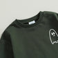 Toddler Baby Girl Boy Halloween Clothes Pumpkin Shirt Ghost Sweatshirt Pants Fall Outfit Baby Halloween Costumes (Dark Green Gho